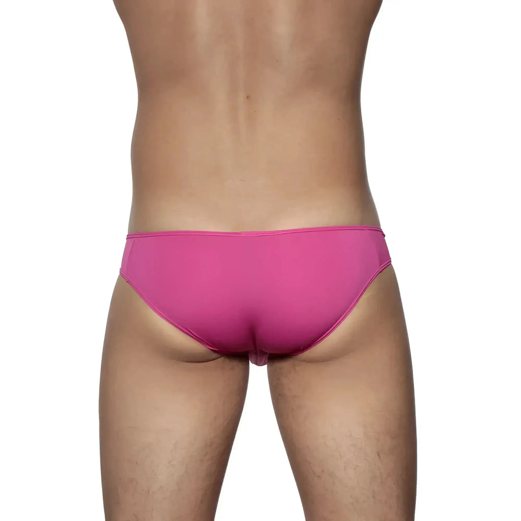 Bright pink fuchsia groovin underwear athletic v-cut bikini briefs with smooth form-fitting design
