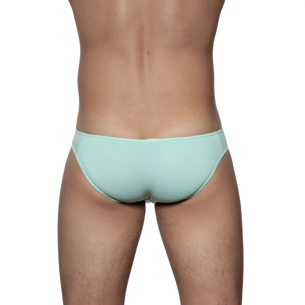 Light blue seamless briefs groovin underwear athletic v cut bikini brief in breathable mint green fabric