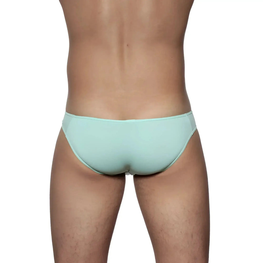 Light blue seamless briefs groovin underwear athletic v cut bikini brief in breathable mint green fabric