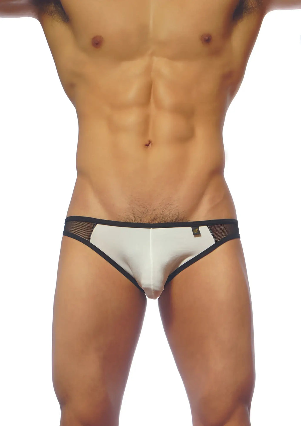 White groovin underwear athletic v-cut briefs with mesh trim and a sleek form fitting design