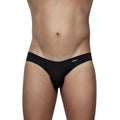 Black groovin underwear athletic v-cut bikini brief with slim fit and offwhite logo embroidered on waistband