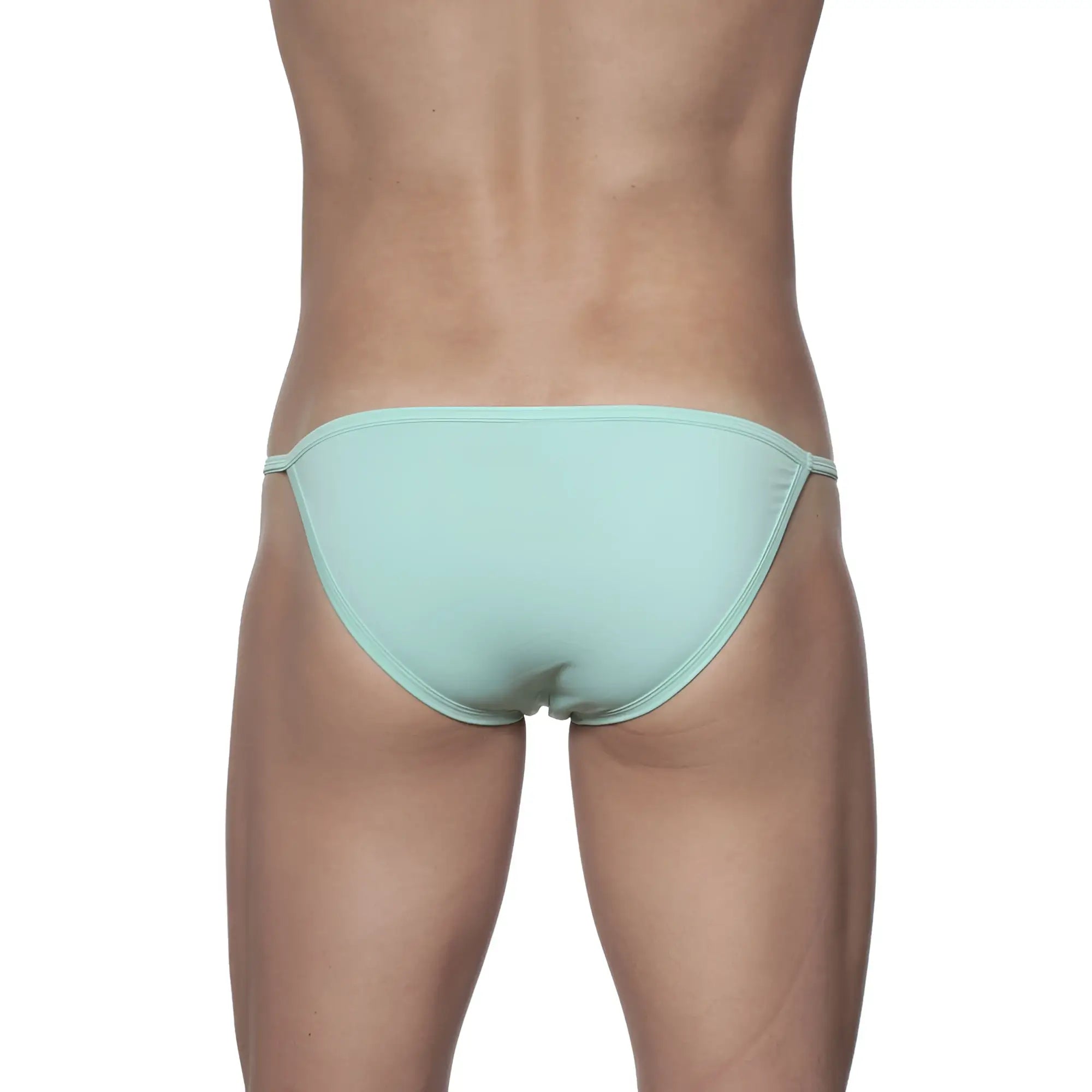 Light blue seamless swim trunks with minimalist design from groovin string bikini mint green st0114 collection