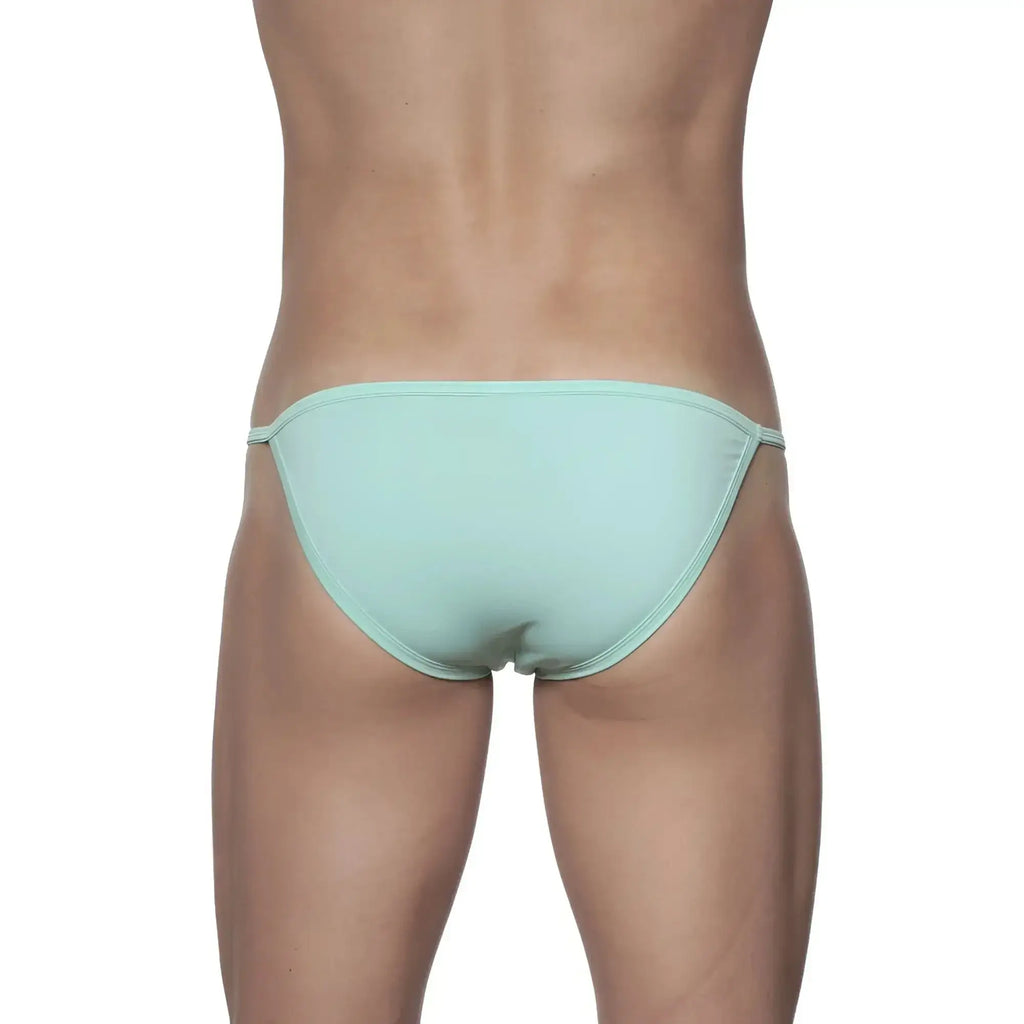 Light blue seamless swim trunks with minimalist design from groovin string bikini mint green st0114 collection