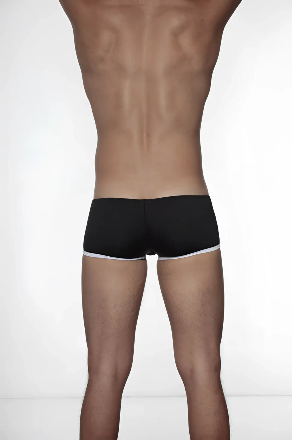 Black groovin underwear super extra low cut boxer briefs with white waistband trim for comfortable everyday wear