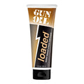 Gun Oil loaded 3.3oz water-based cream lubricant in a sleek black and gold tube with bold branding