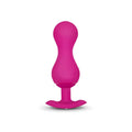 A vibrant pink silicone butt plug with smooth surface and flared base from Gvibe Gvibe Gballs 3 app collection