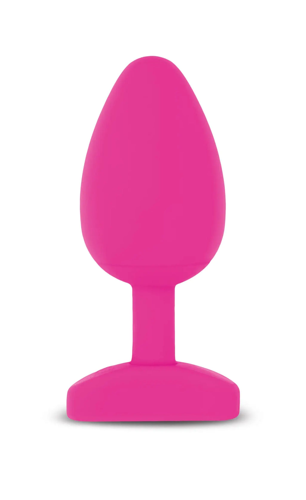 A vibrant pink silicone butt plug with smooth surface rounded head and flat base gvibe gplug large bioskin raspberry