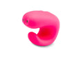 Vibrant pink silicone gvibe gring neon rose ring-shaped device with two small circular sensors on the top surface