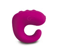 Vibrant magenta silicone c-shaped Gvibe Gring XL Sweet Raspberry adult toy with smooth rounded design and subtle logo