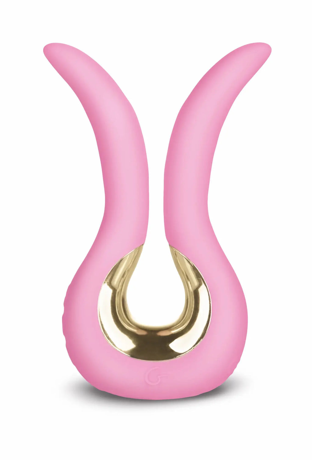 Pink bunny-shaped vibrator gvibe gvibe mini candy pink with gold metallic center for discreet personal use