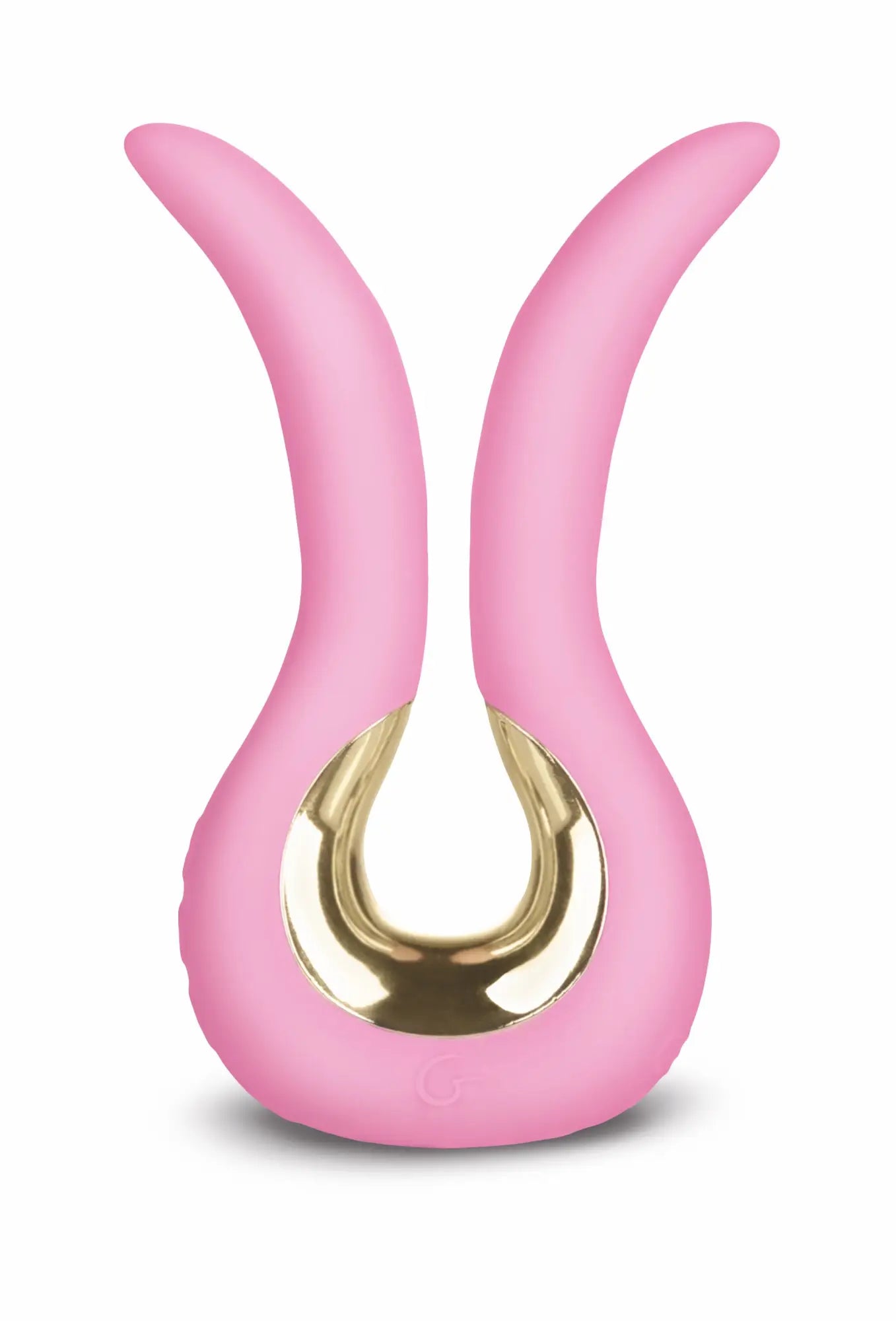 Pink bunny-shaped vibrator gvibe gvibe mini candy pink with gold metallic center for discreet personal use