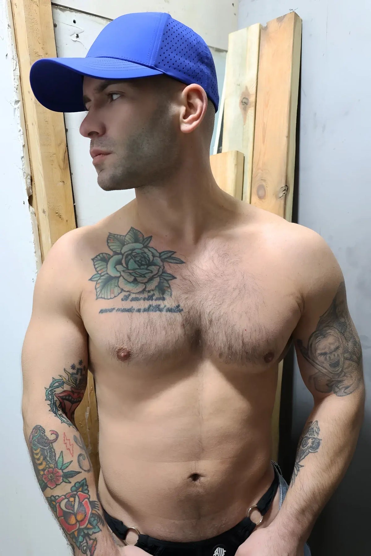 Blue mesh baseball cap gymnetixxx hat featuring breathable mesh material for sporty casual wear