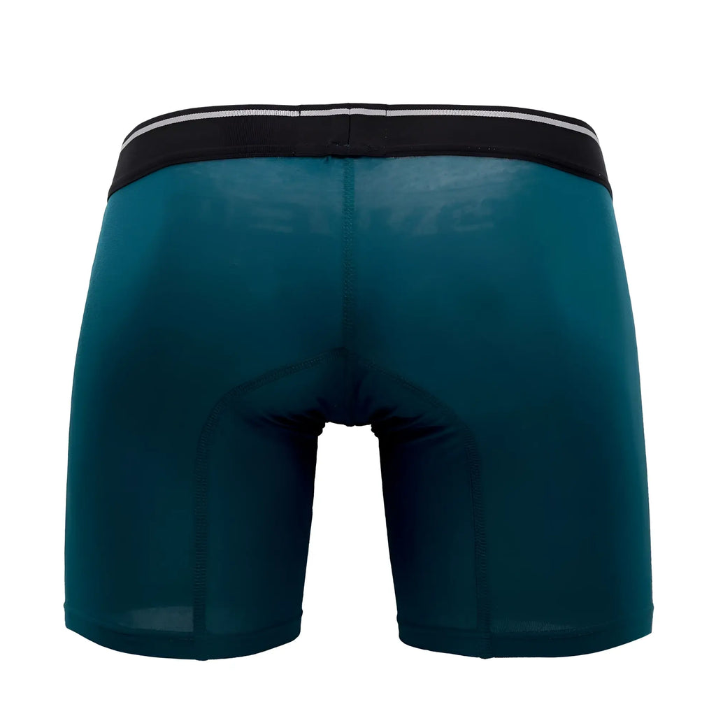 Hawai 41903 solid athletic boxer briefs in petrol teal with a black waistband featuring white stripes for men
