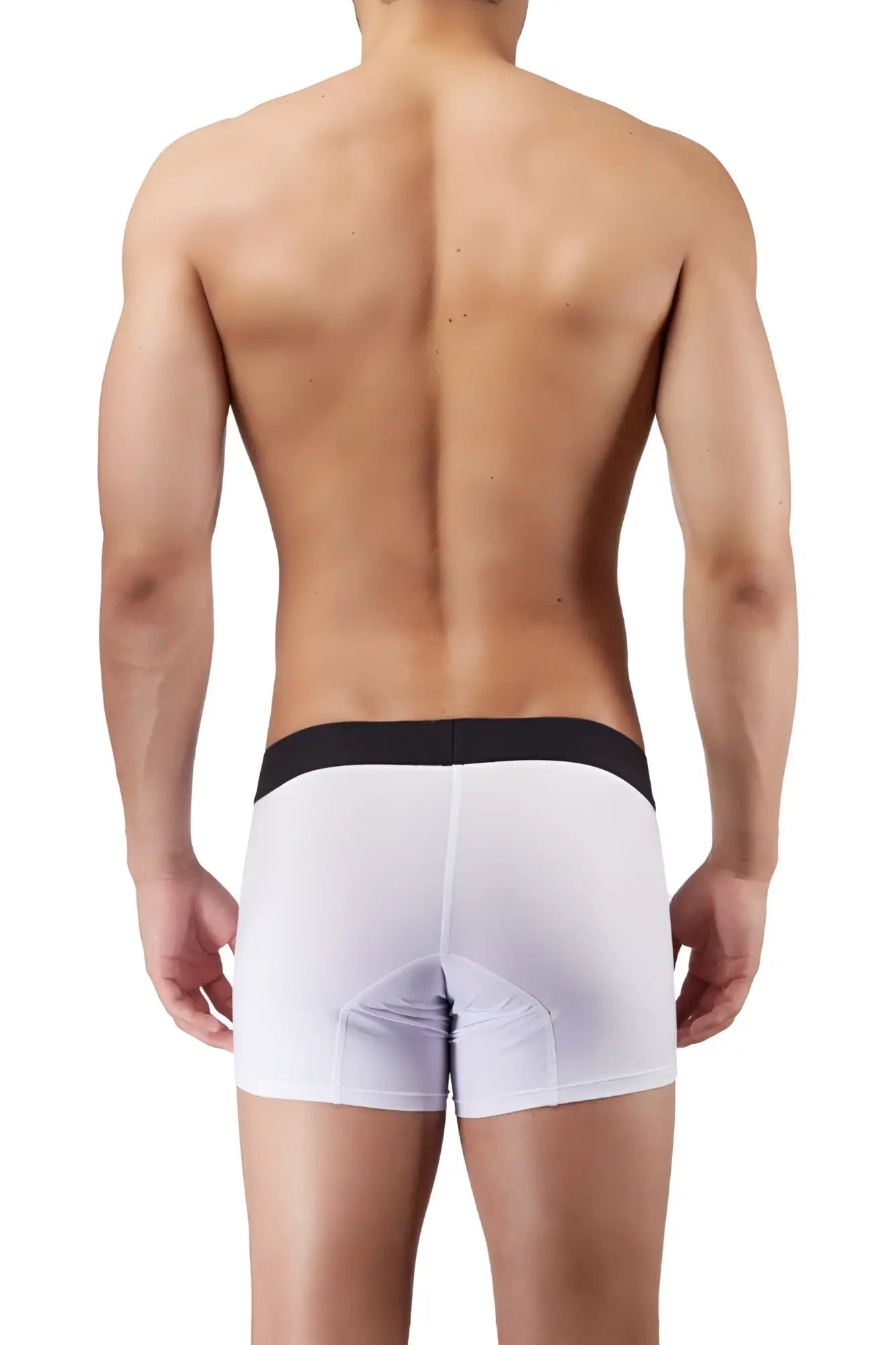 White boxer briefs with a black waistband from Hawai 41948 featuring comfortable stretchy fabric for everyday use