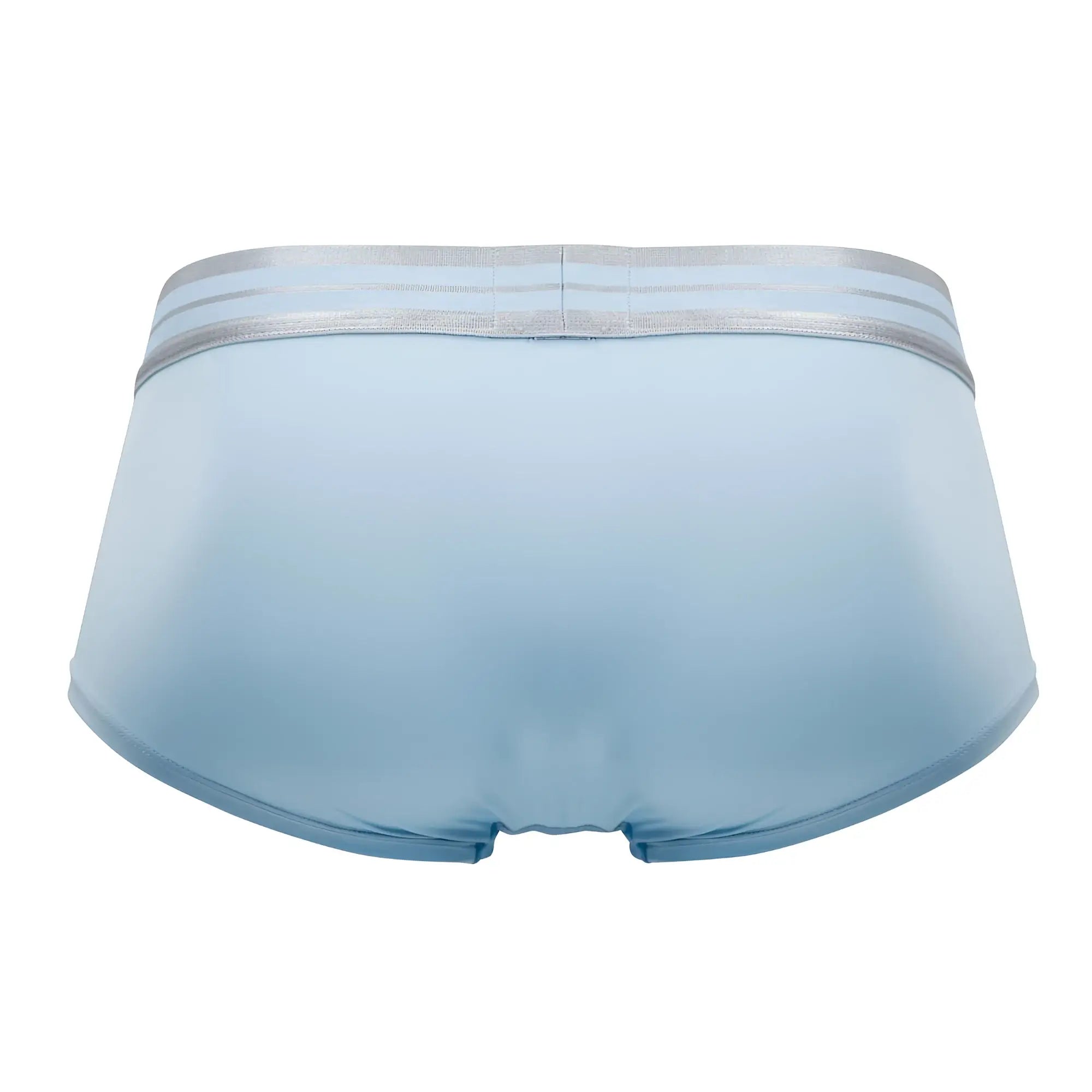 Light blue HAWAI 41961 microfiber men’s briefs with a silver elastic waistband for comfortable everyday wear