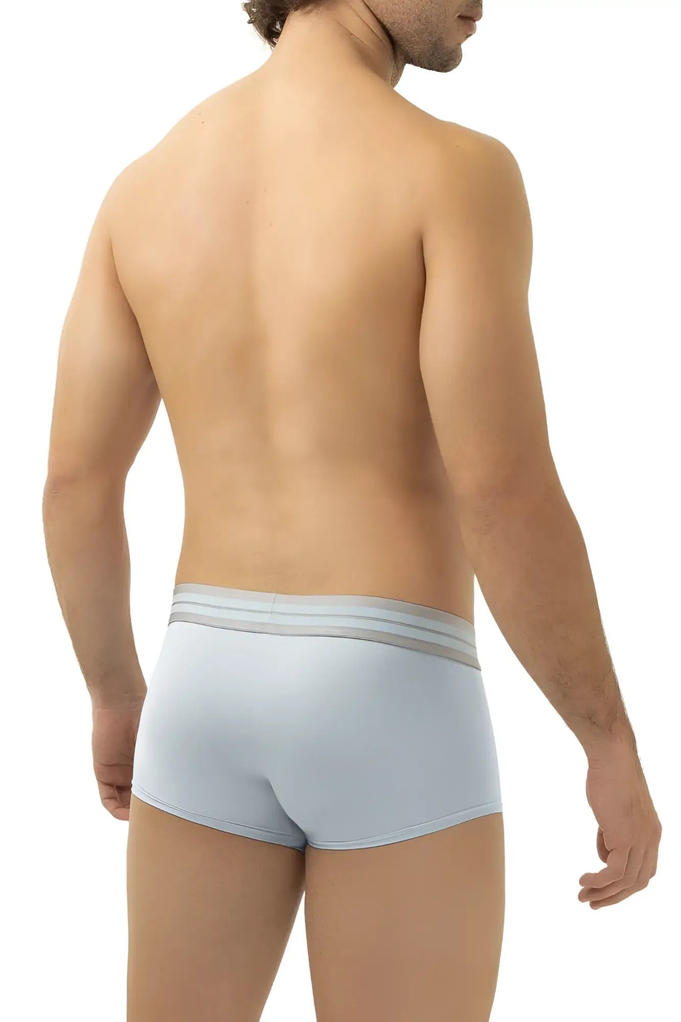 Light blue HAWAI 41961 microfiber men’s briefs with a subtle striped waistband for comfortable daily wear