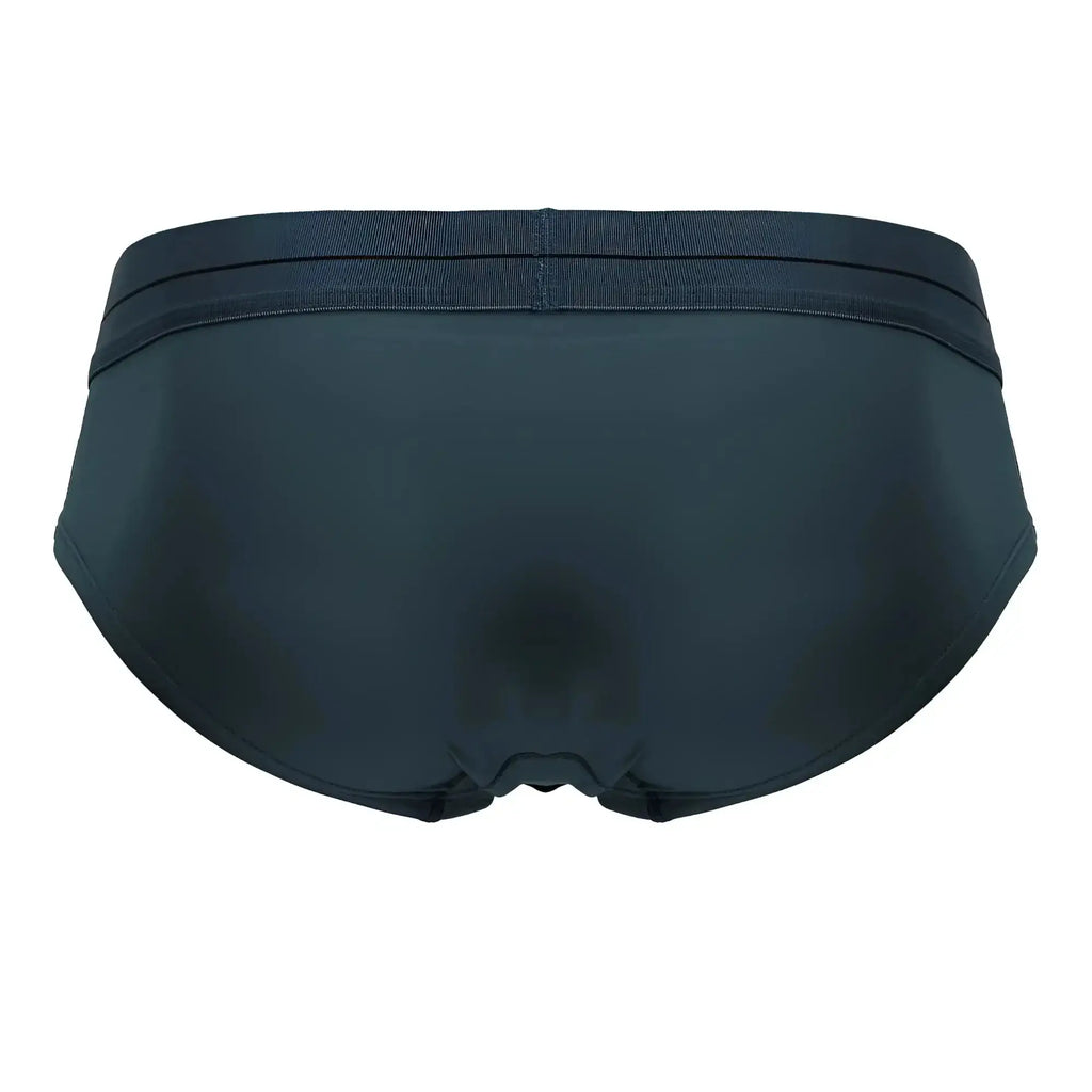 Black hawaair 41963 microfiber briefs in green with smooth stretchy fabric and elastic waistband