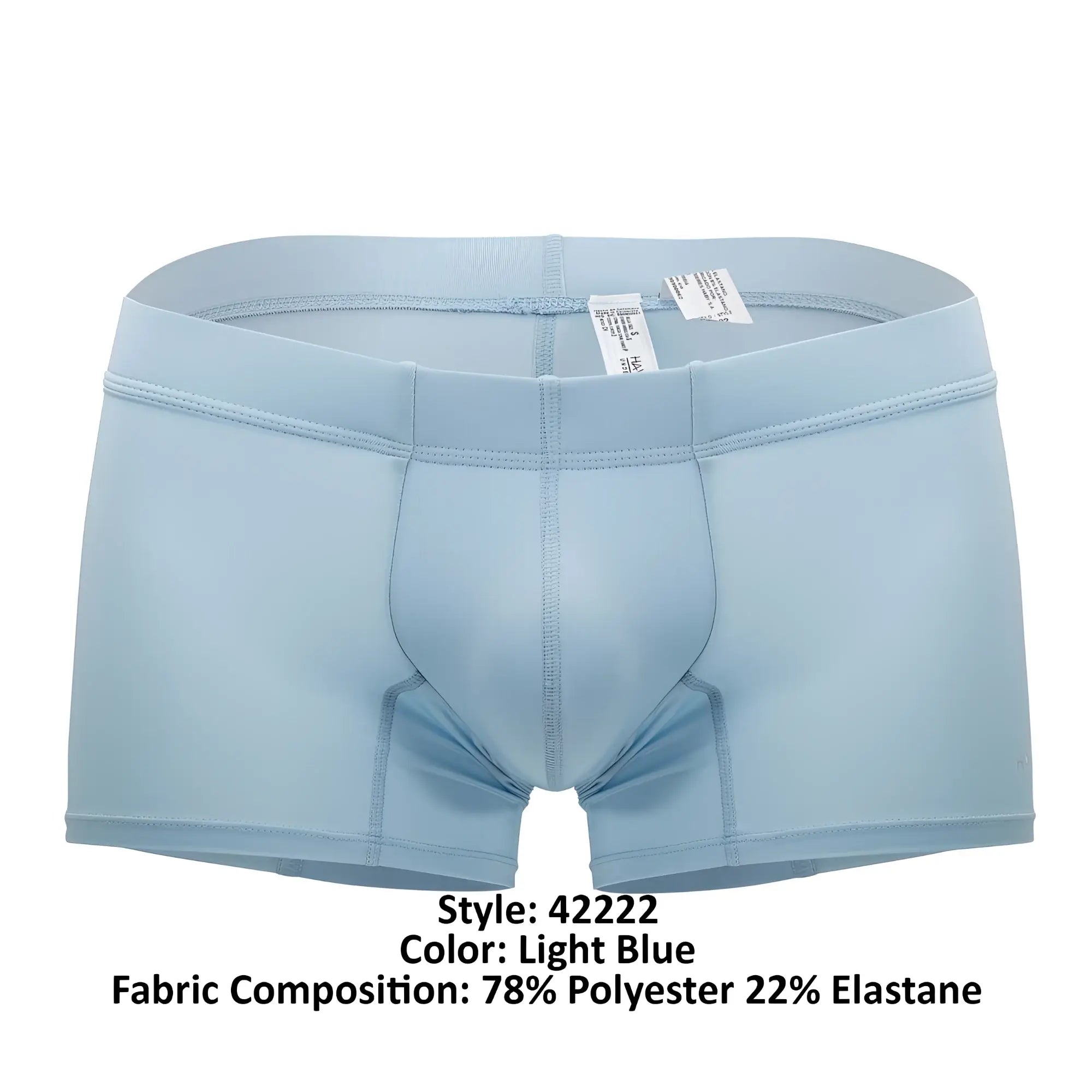Light blue hawaï 42222 microfiber trunks with smooth form-fitting design made of 78 polyester and 22 elastane