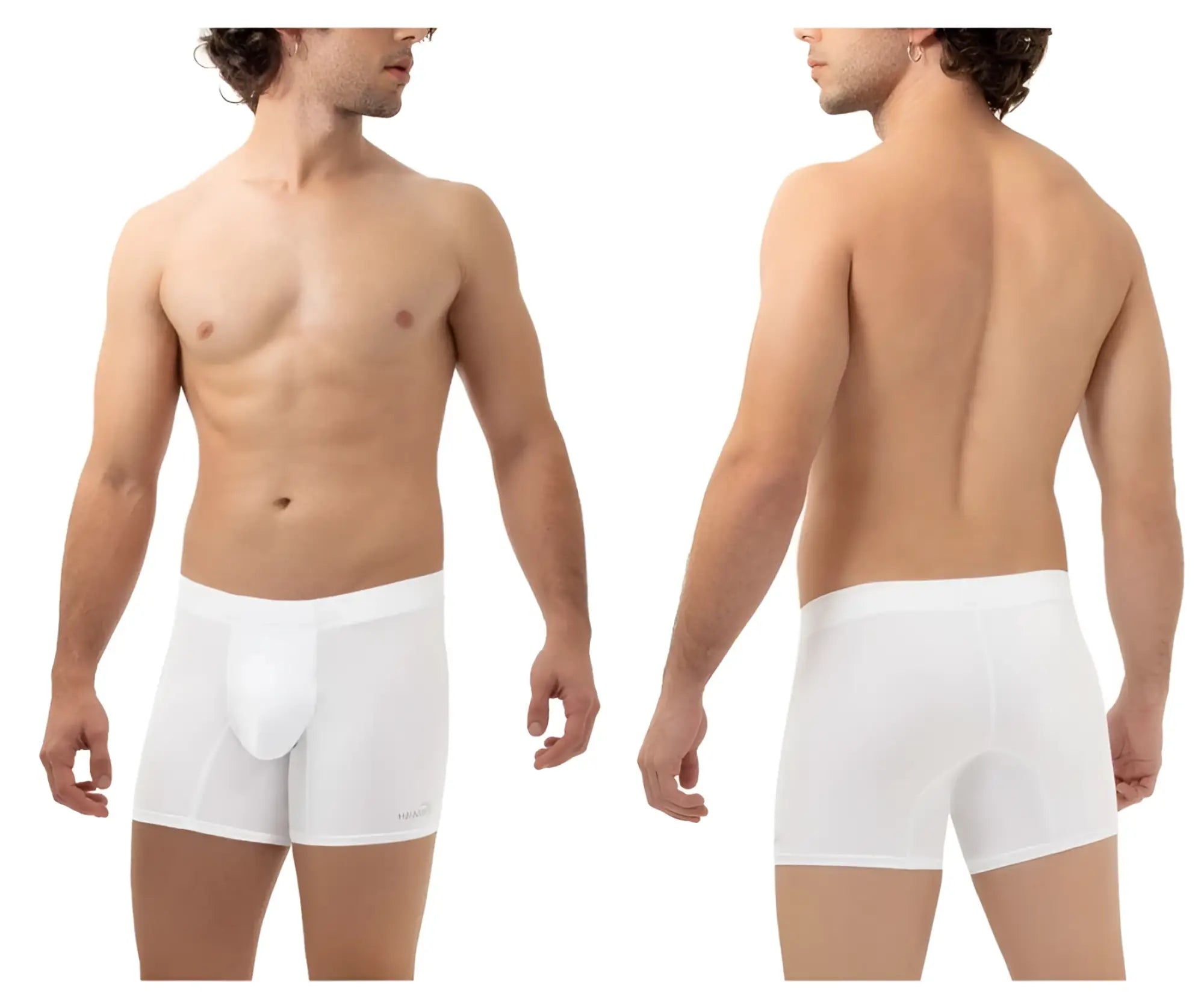 White men’s boxer briefs hawai 42222 microfiber trunks with smooth form-fitting design and supportive pouch