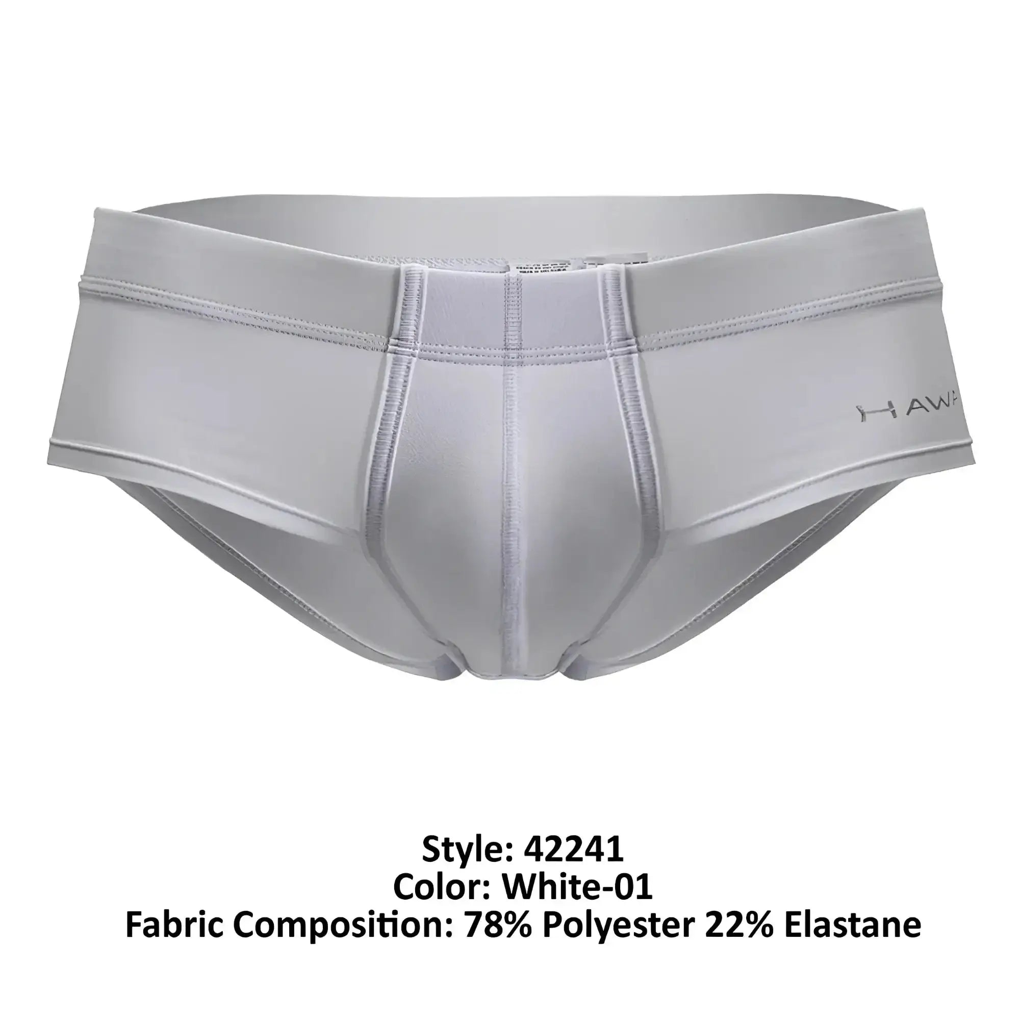 White haw men’s briefs in microfiber made of 78% polyester and 22% elastane in white color model hawair 42241