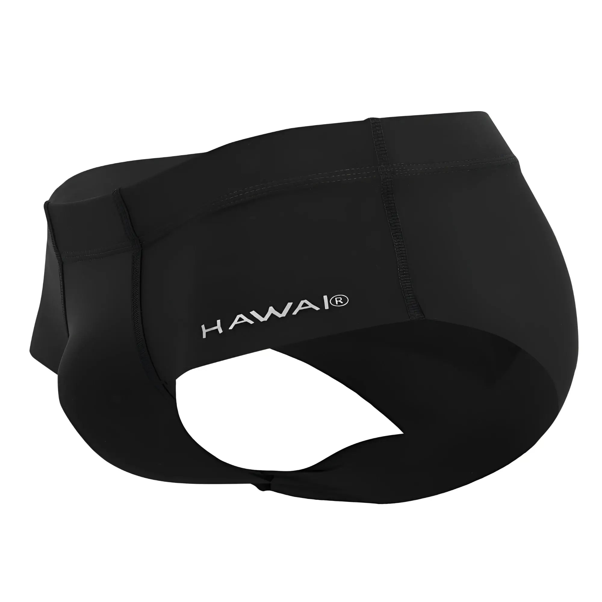 Black hawaii® hawa 42344 microfiber swim trunks in black with sleek fit and subtle white logo on the side
