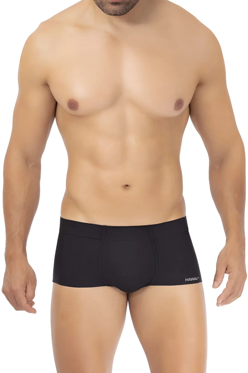 Black men’s microfiber briefs with subtle hawaiian logo on the side in color black model hawai 42344