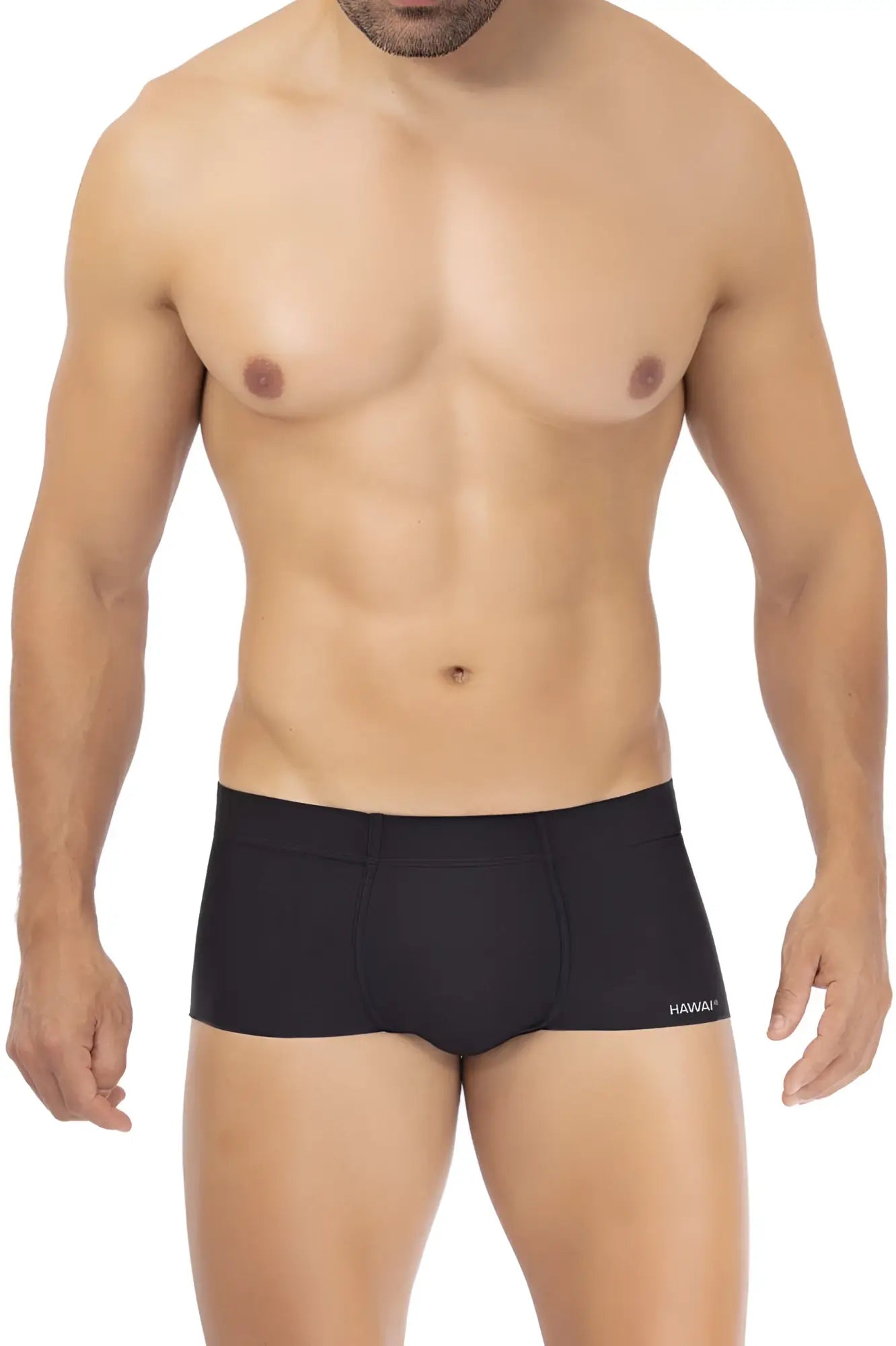 Black men’s microfiber briefs with subtle hawaiian logo on the side in color black model hawai 42344