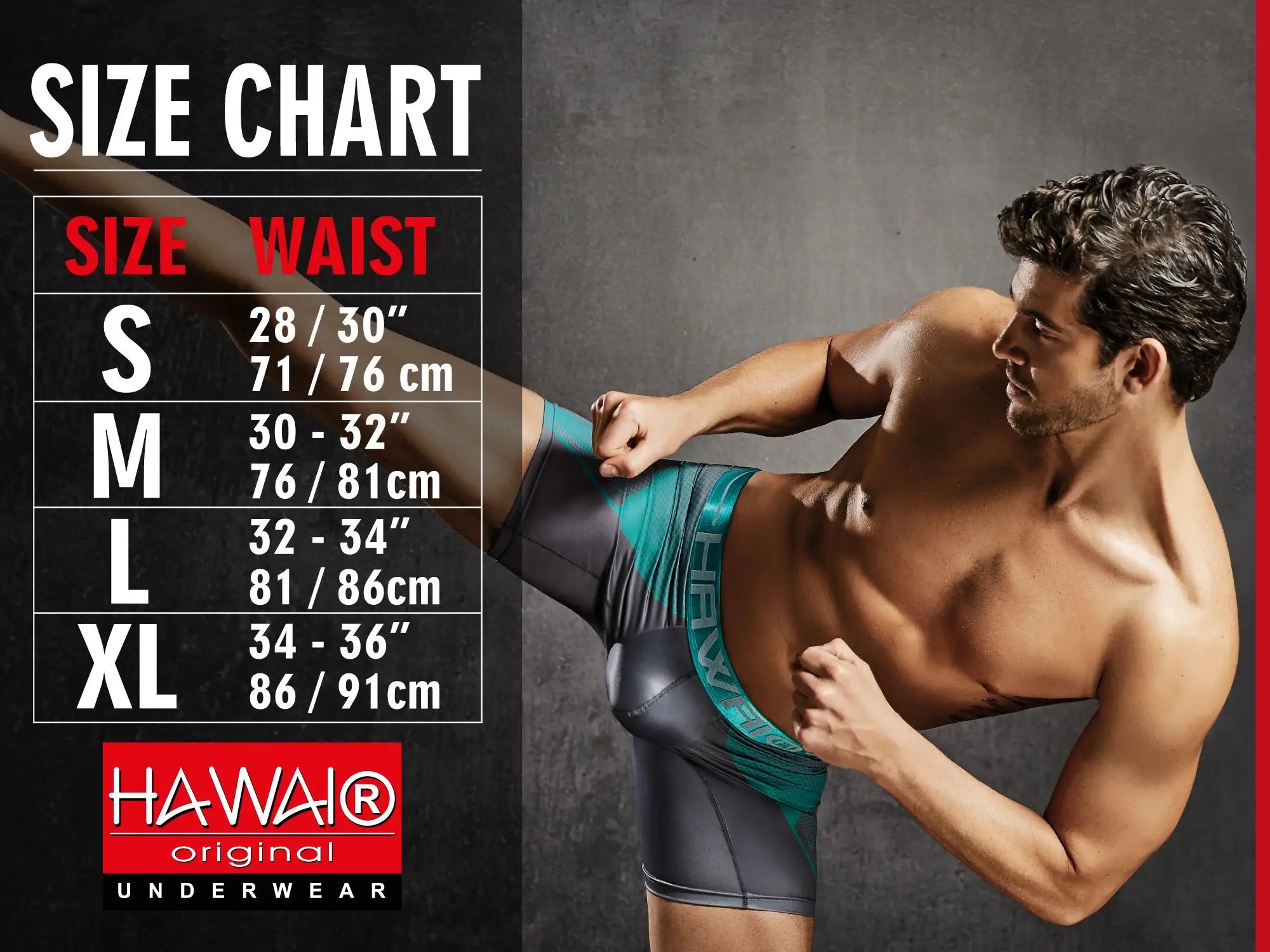 The hawa original men’s athletic briefs feature a sleek dark gray body with vibrant teal side panels in cocoa color