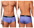 Blue patterned hawai men’s briefs with black elastic waistband featuring hawai logo in blue color