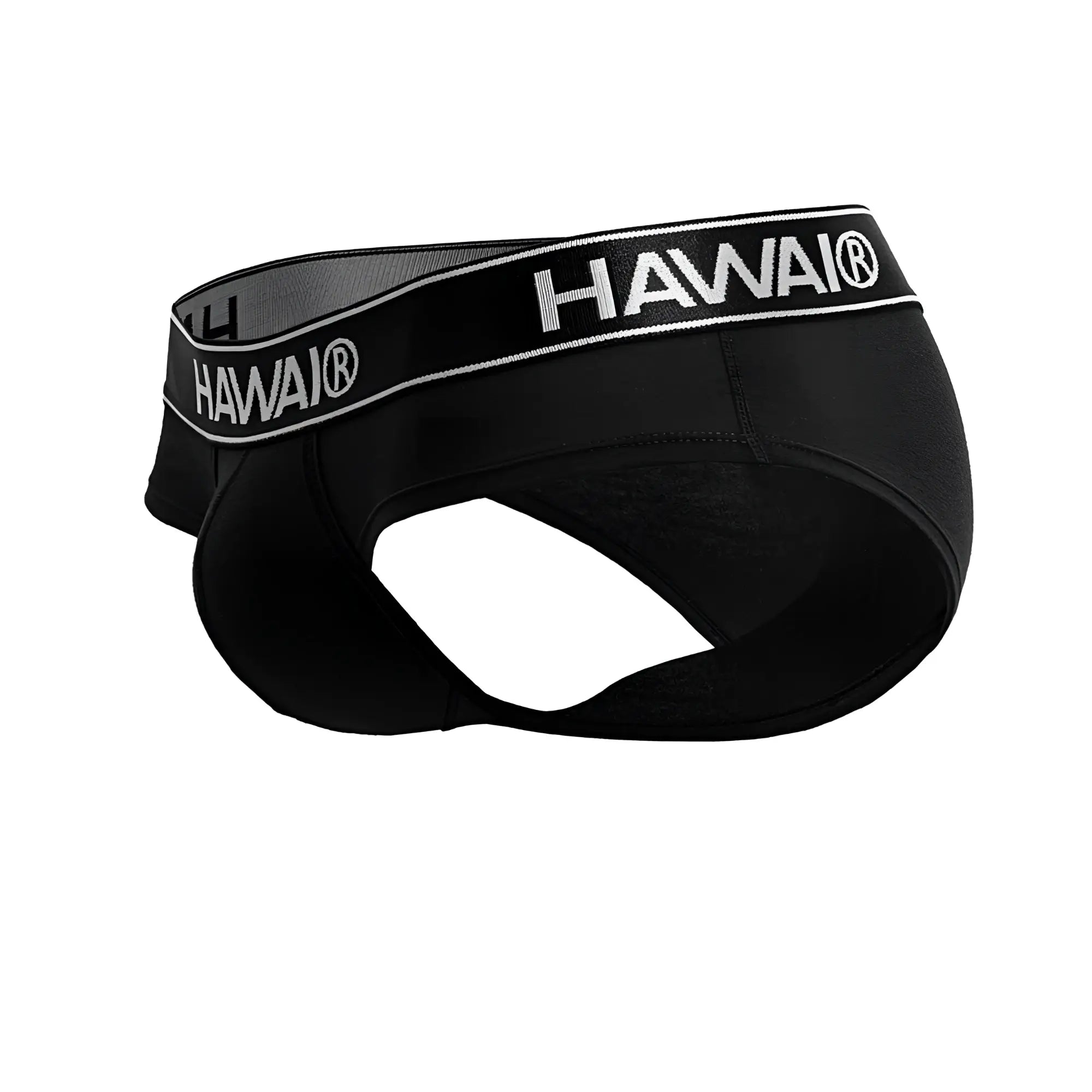 Black hawai briefs hawair 41962 cotton blend sleek form-fitting design black with contrasting white logo trim