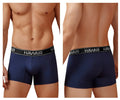 Navy blue Hawai men’s microfiber briefs with black elastic waistband featuring white lettering in HAWAIR 41977 style