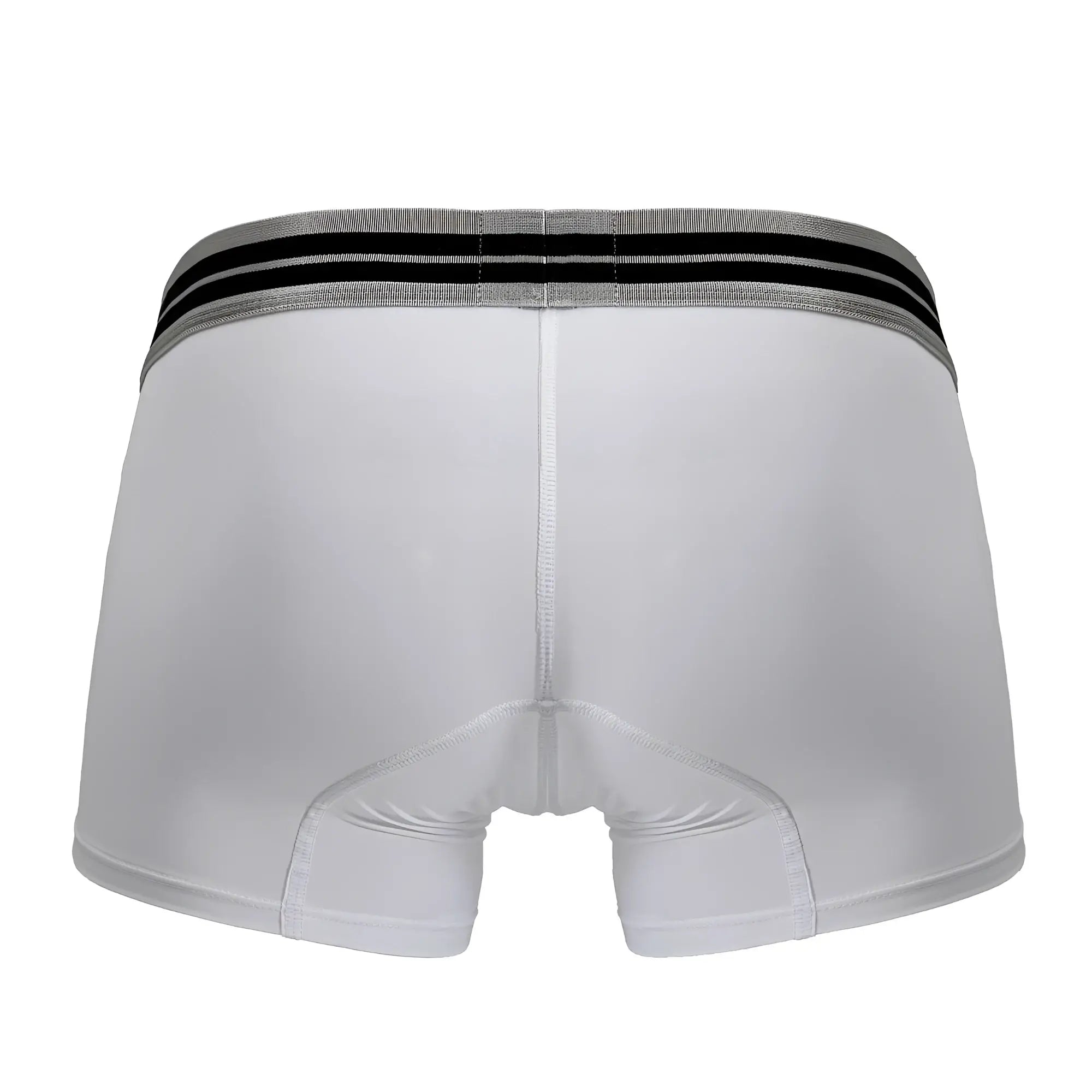 White hawair 41977 microfiber boxer briefs with gray waistband and two black stripes for comfortable wear
