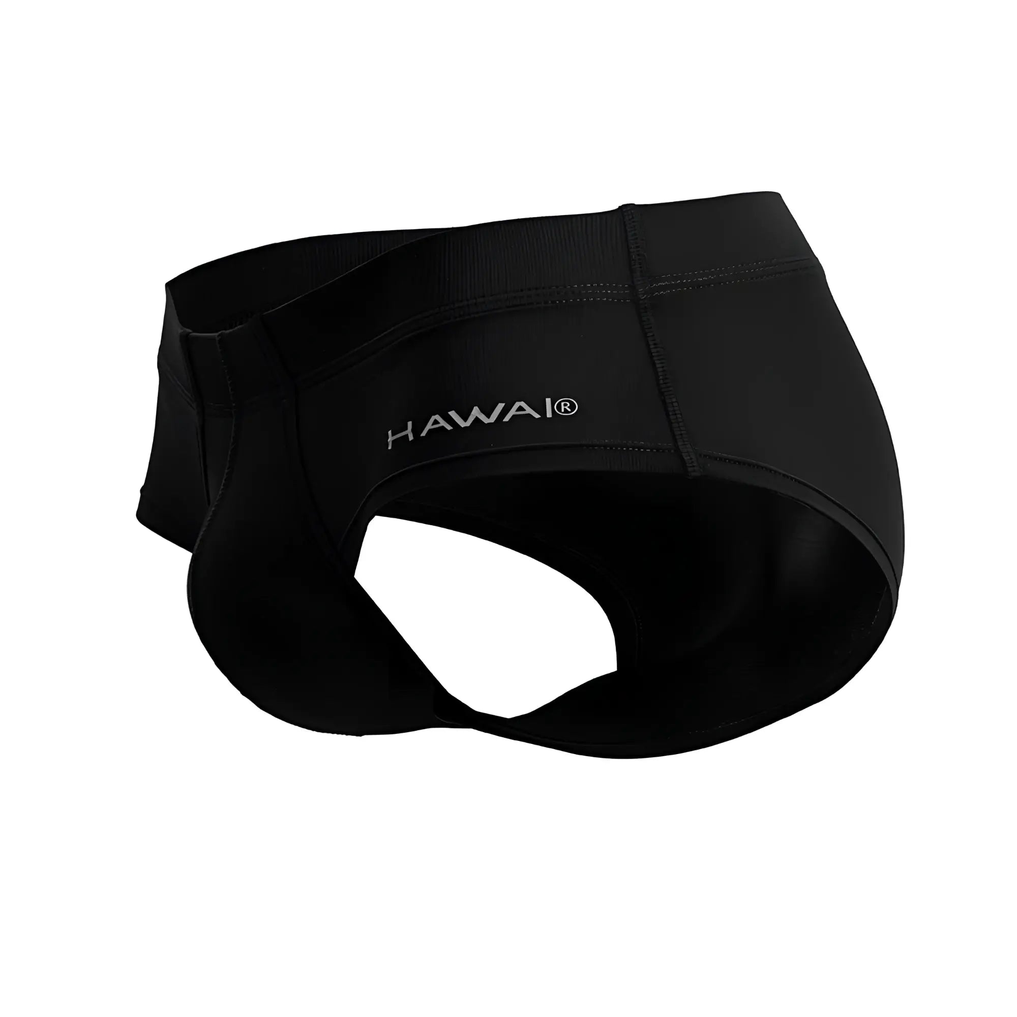 Black hawai swim trunks hawair 42241 microfiber briefs in black with a sleek form-fitting design and elastic waistband