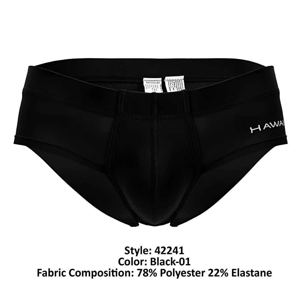 Black hawaii HAWAIR 42241 microfiber briefs in black made of 78 polyester and 22 elastane for men
