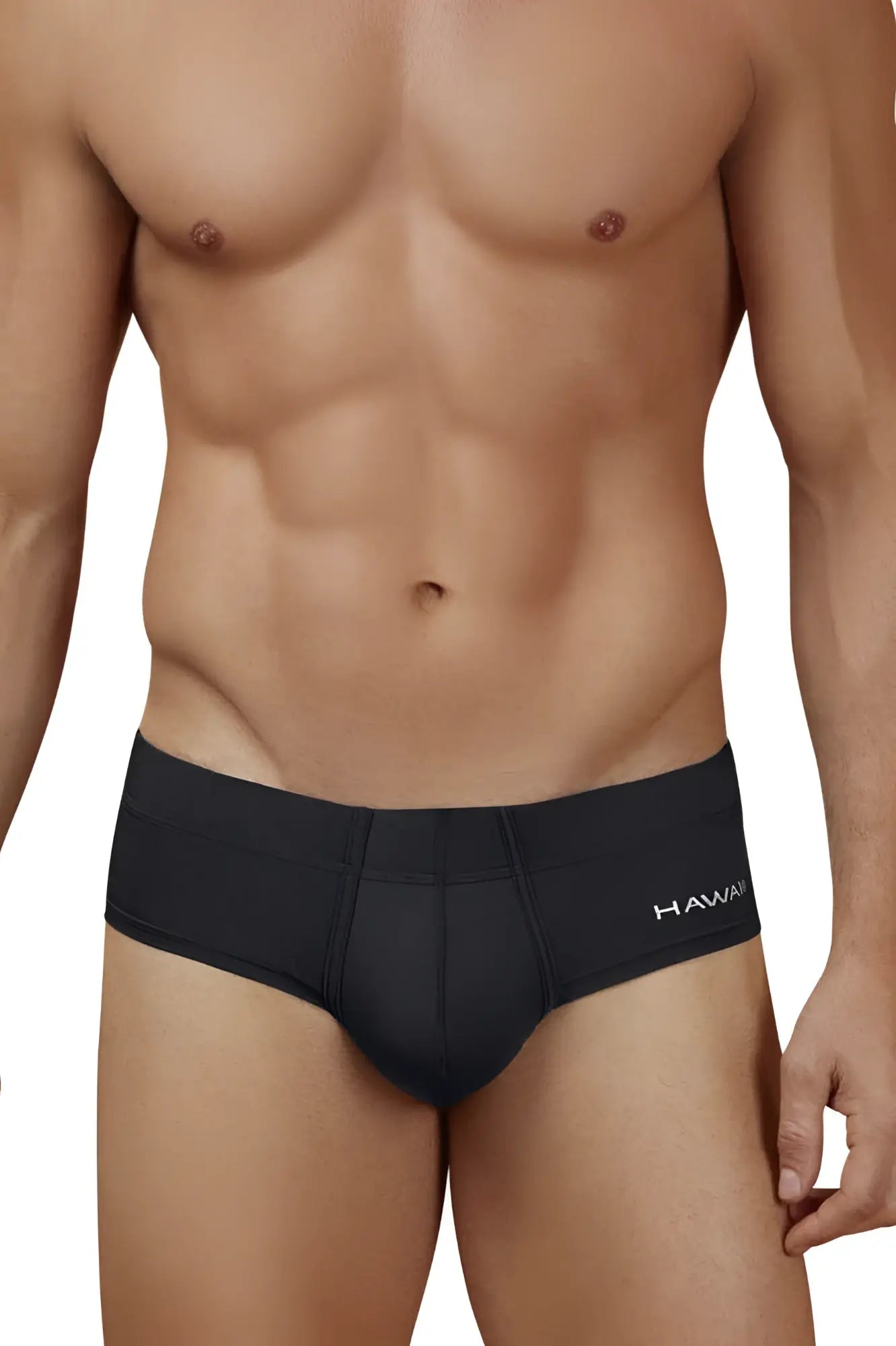 Black Hawaii HAWAIR 42241 microfiber briefs in black with a smooth, form-fitting design for comfortable wear