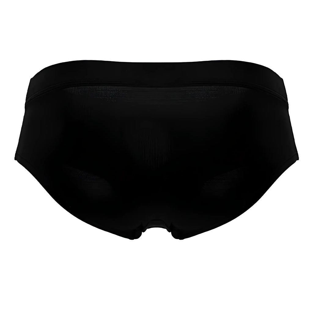 Black HAWAIR 42241 microfiber briefs with smooth stretchy fabric and comfortable waistband shown from the back side