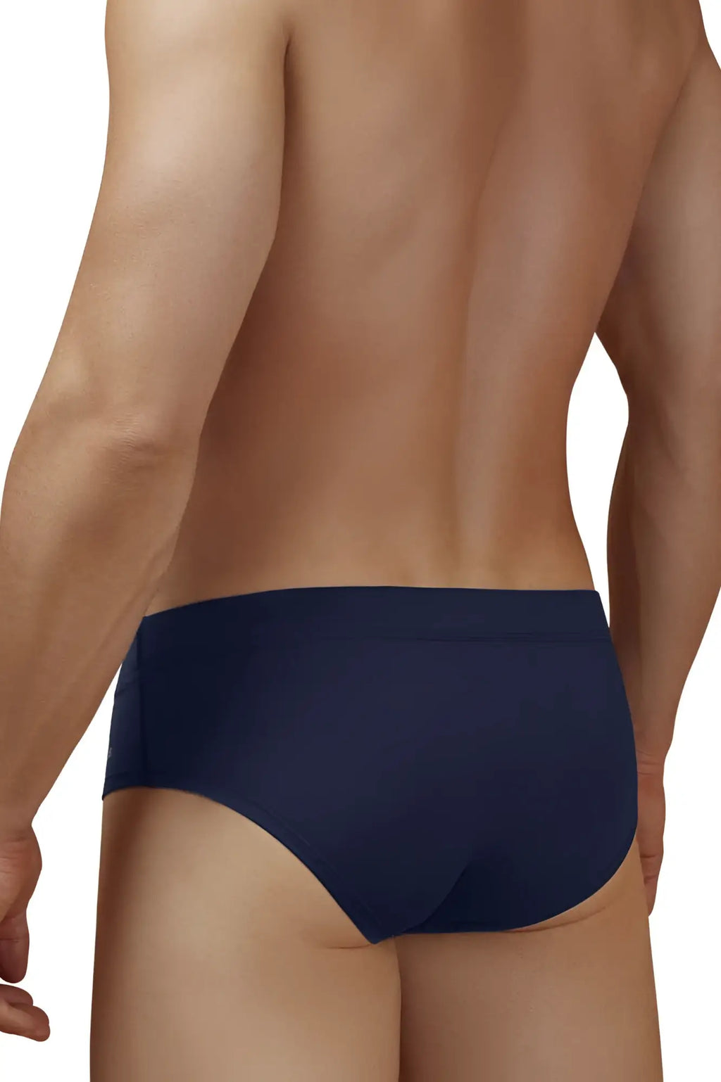 Navy blue hawair 42241 microfiber briefs showing the back side with a dark blue color and soft fabric texture