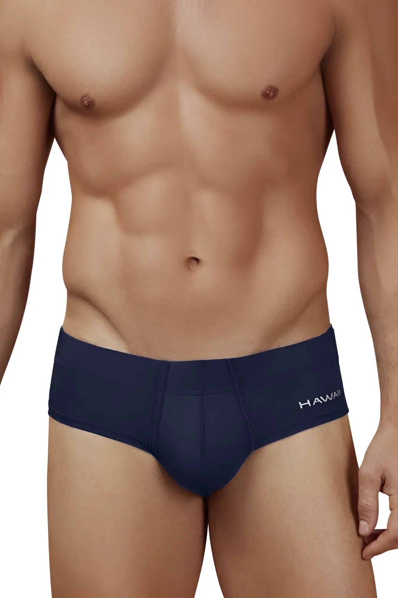Navy blue hawaii branded microfiber men’s briefs from hawair 42241 offering comfort and style