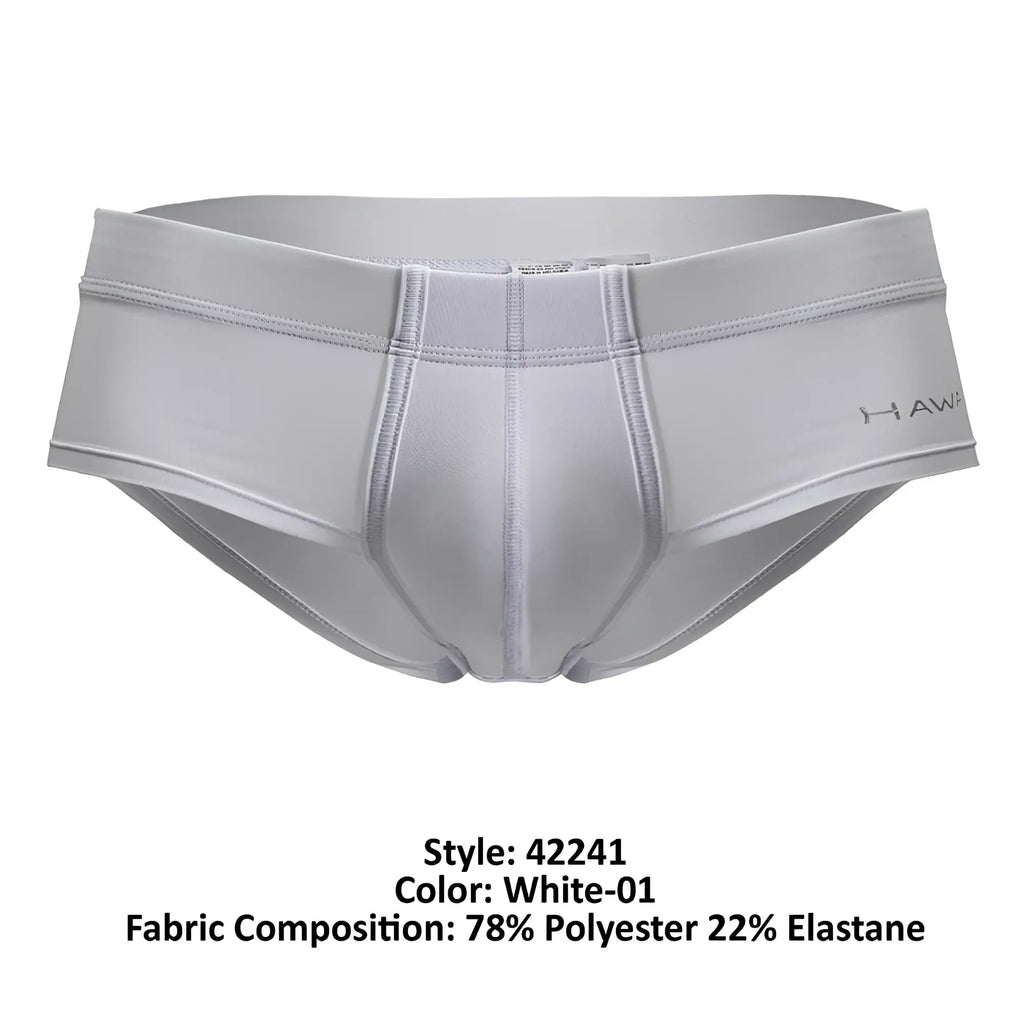 White haw men’s briefs in microfiber made of 78% polyester and 22% elastane in white color model hawair 42241