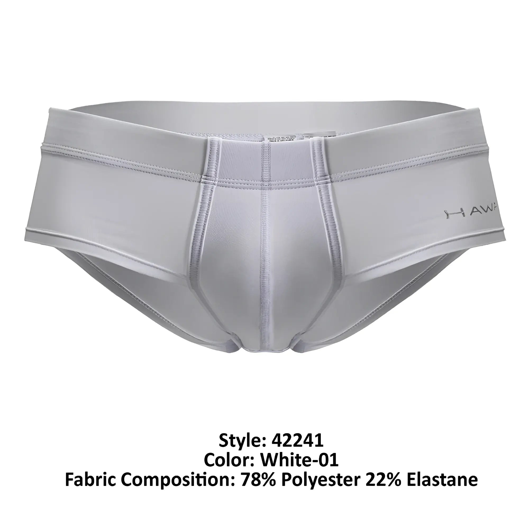 White haw men’s briefs in microfiber made of 78% polyester and 22% elastane in white color model hawair 42241