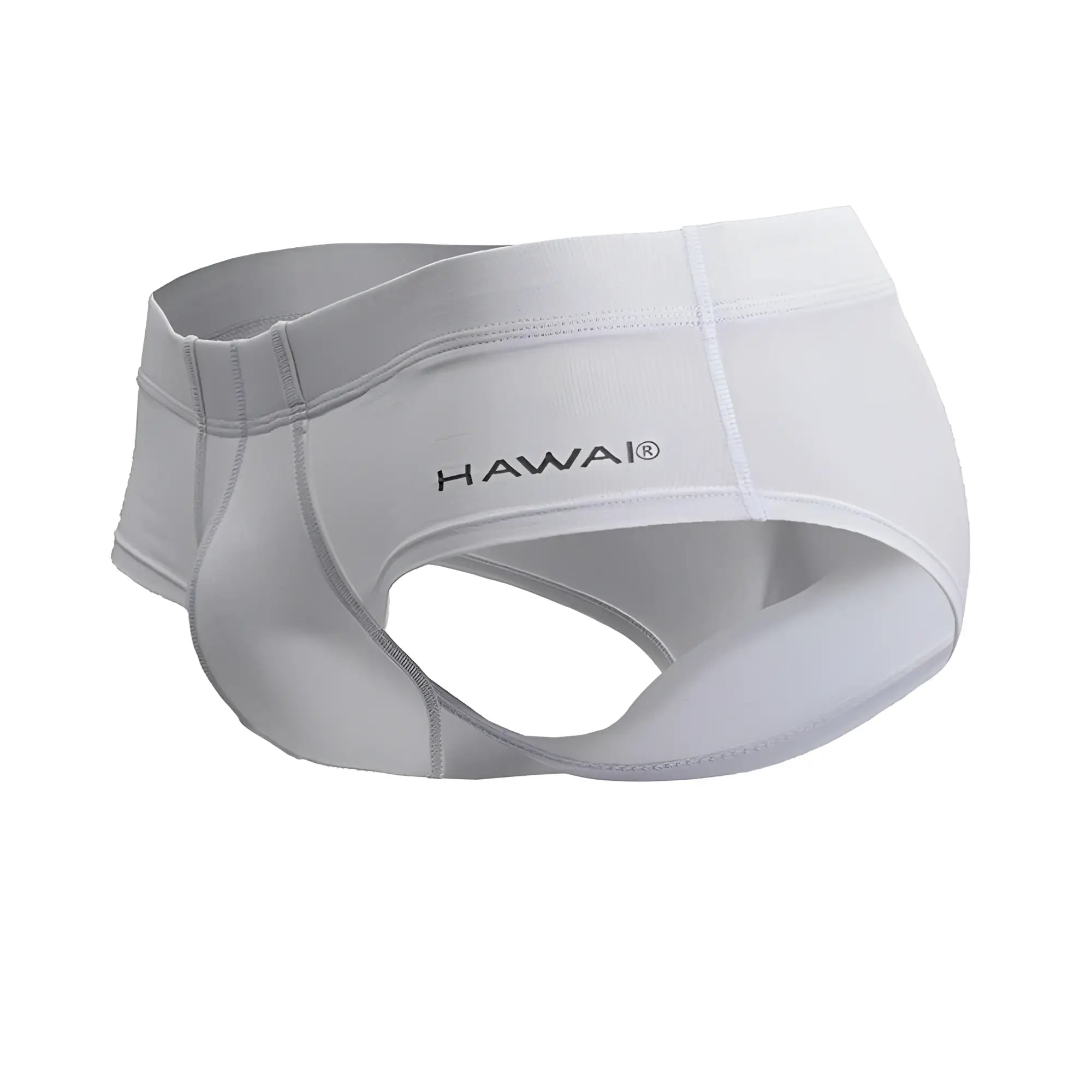 White hawai men’s microfiber briefs in white with smooth form fitting design and subtle stitching details
