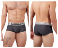 Gray hawai® boxers microfiber briefs with silver waistband and subtle red and blue star patterns for comfortable wear