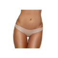 Beige hollywood curves invisible thong nude m/l bikini bottom with smooth seamless design shown from back side
