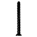 Black glossy silicone dildo with spiral texture and rounded tip hosed hosed 18in swirl thick anal snake