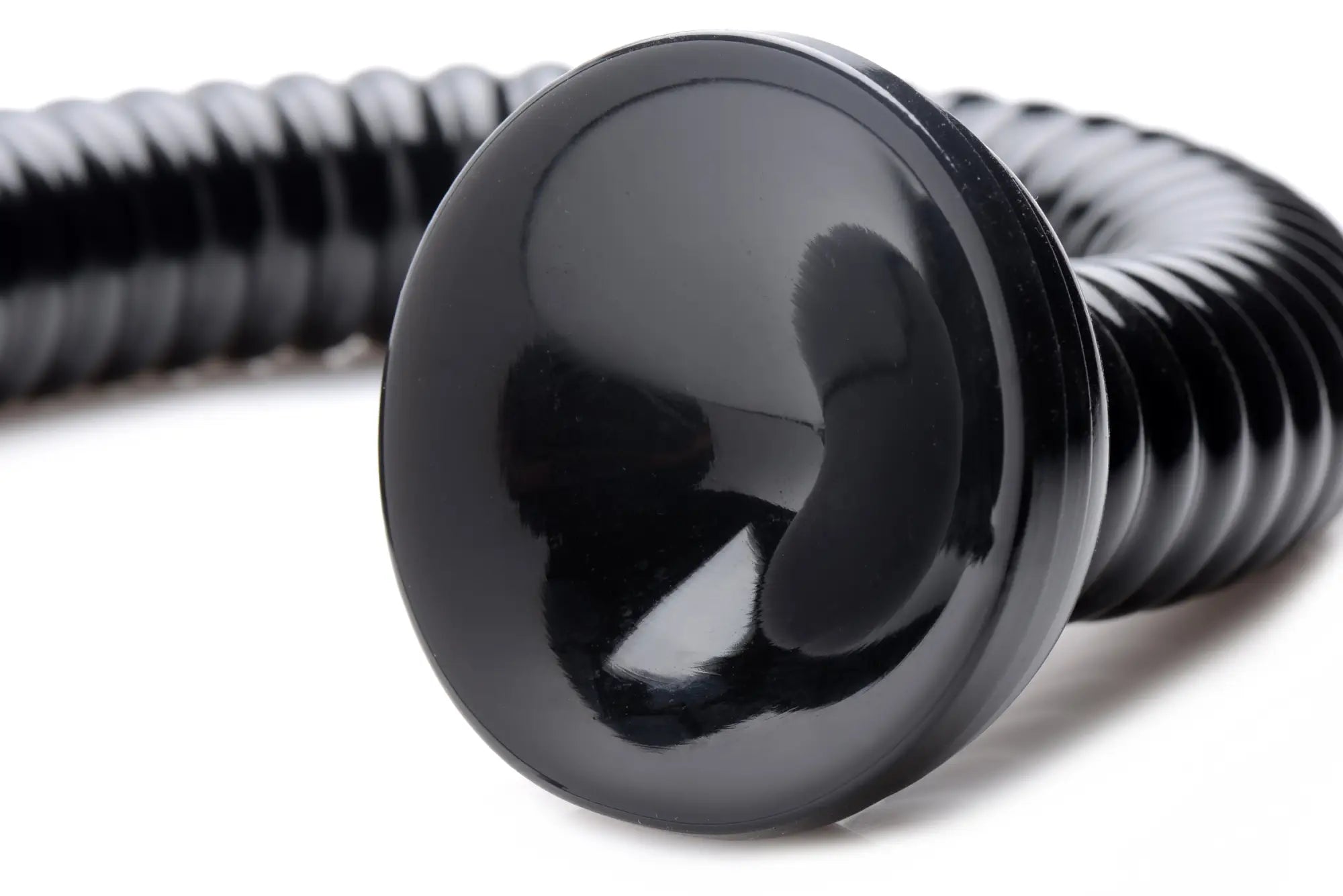 Black glossy plastic-coated screw with ribbed shaft for hosed ribbed hose 19in product use