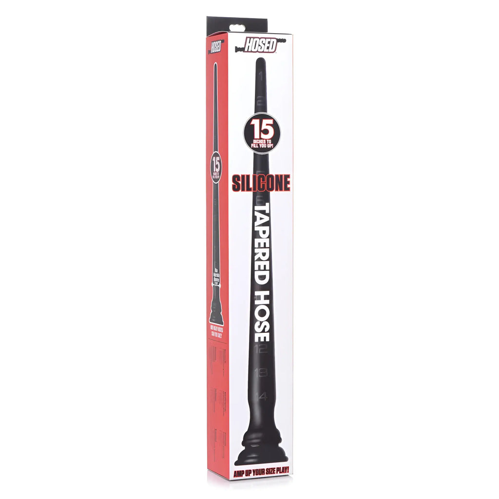 Black silicone tapered hose 15in long displayed in red and white branded box for versatile tubing use