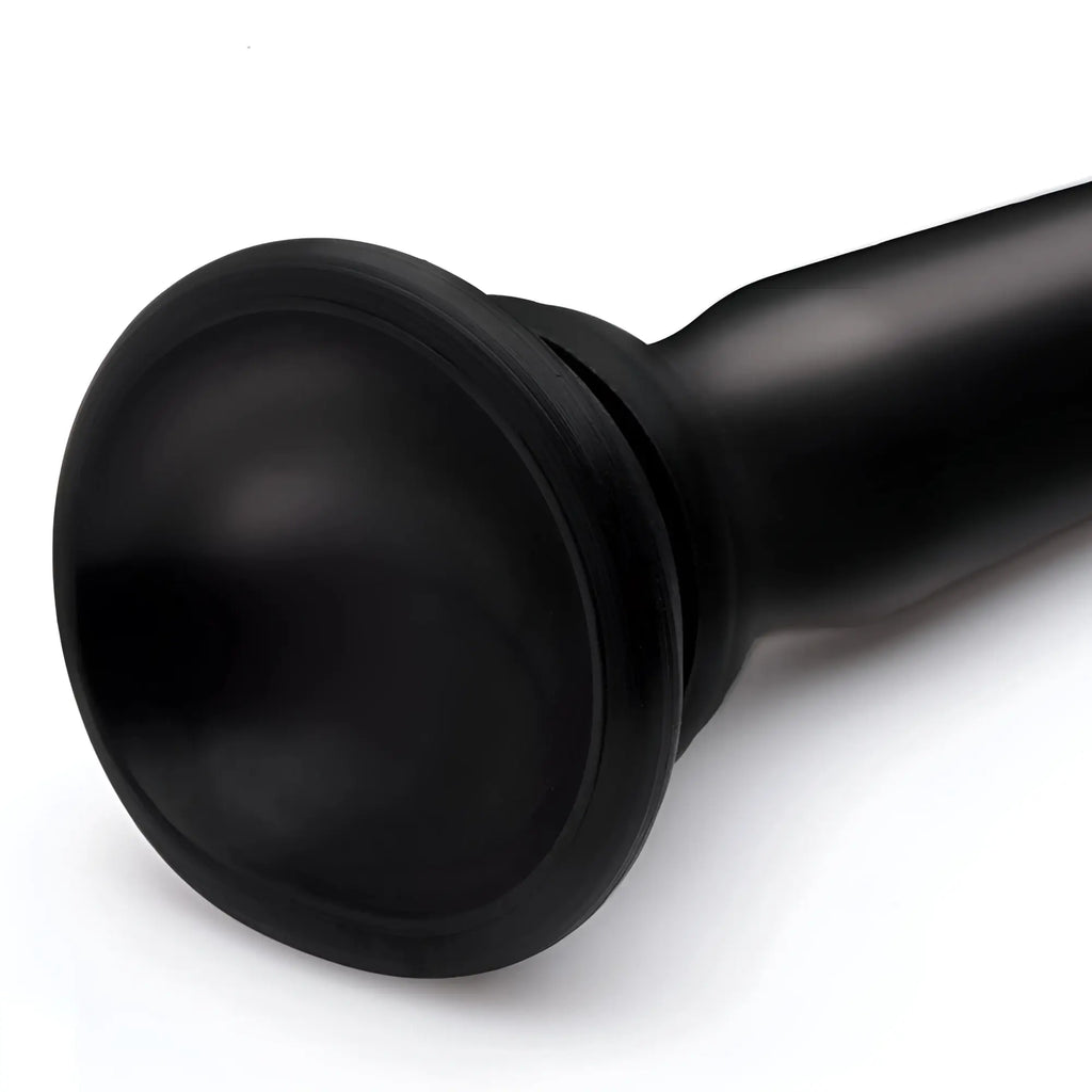 Black matte-finished silicone nozzle with a rounded slightly flared head on a 15in hosed silicone tapered hose
