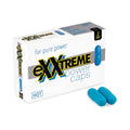 Blue capsule shaped exxtreme power caps in white and gray box for hot ero exxtreme power pills man 2 pc