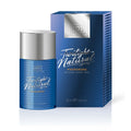 Blue translucent bottle with silver cap and twilight natural spray branding next to matching blue box for men 50ml