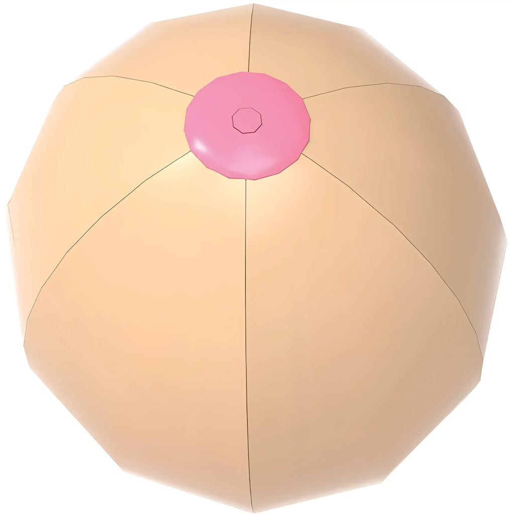 Beige inflatable beach ball with pink valve from Hott Products big boobie beach ball collection for outdoor fun